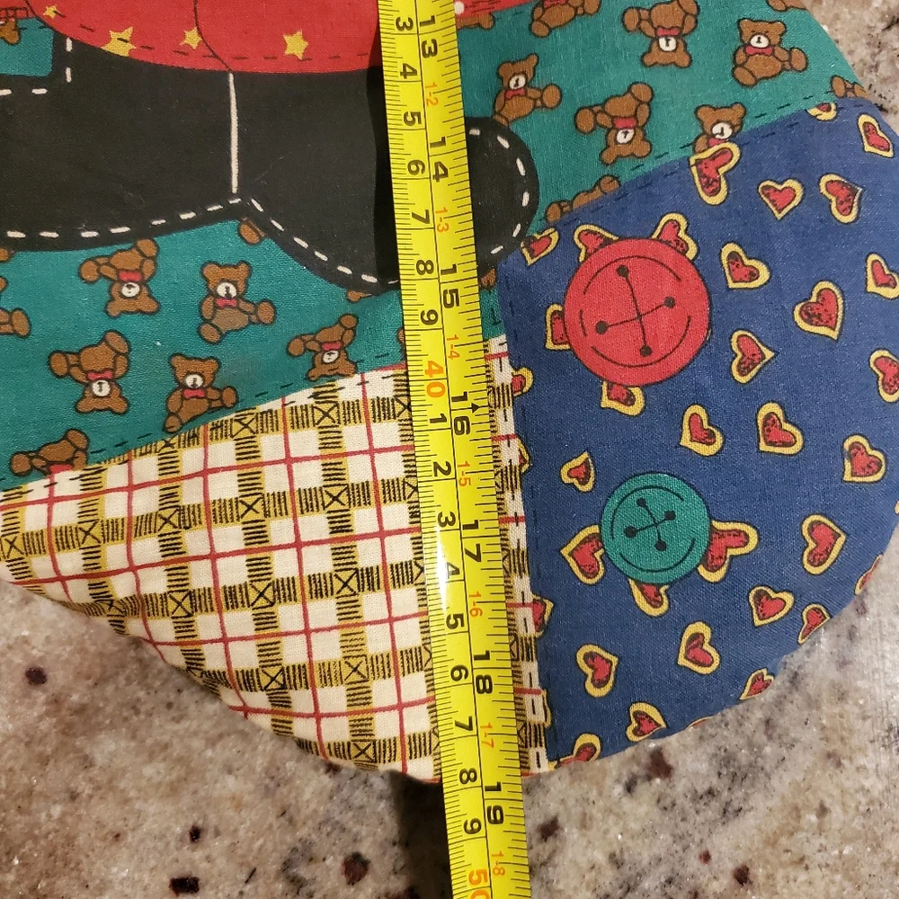 Vintage Cotton Padded Patchwork St Nicholas Santa Christmas Holiday 19